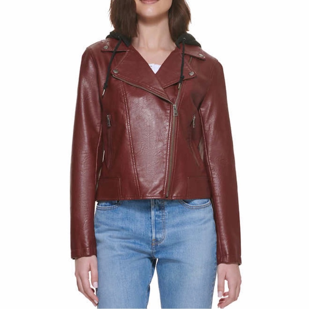 Levi's - Leather Moto Hooded Jacket
